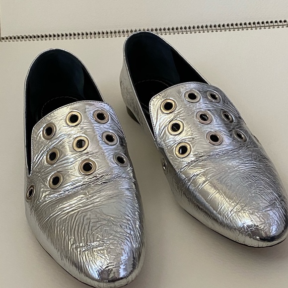 Proenza Shouler silver grommet loafers size 38! - Picture 3 of 5